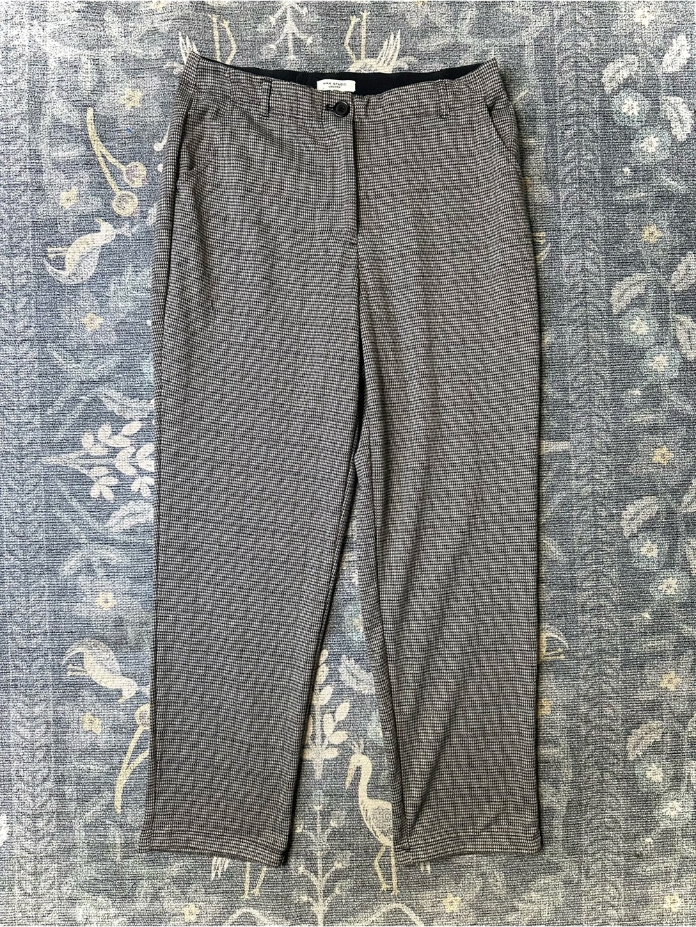 Max Studio London Black Gray Houndstooth Plaid Pants Sz L